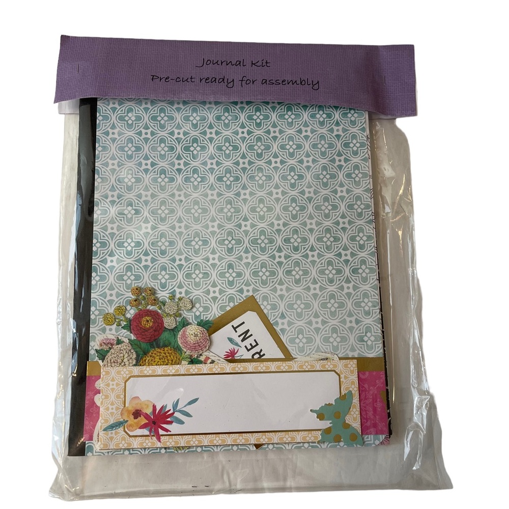 Journal kit flower theme. Pre-cut ready to glue. Composition book